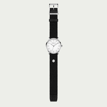 Montre Anna acier 36 mm avec bracelet élastique interchangeable et lavable et charm Tweed Co