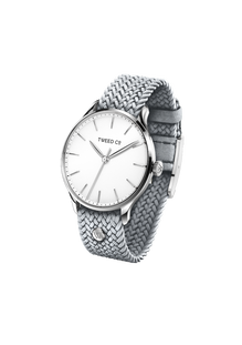 Montre Vanessa en acier 36 mm, design raffiné avec boîtier acier et bracelet argent clair et brillant