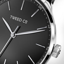 Dalibor 40 mm limited edition watch with deep black dial and polished steel hands