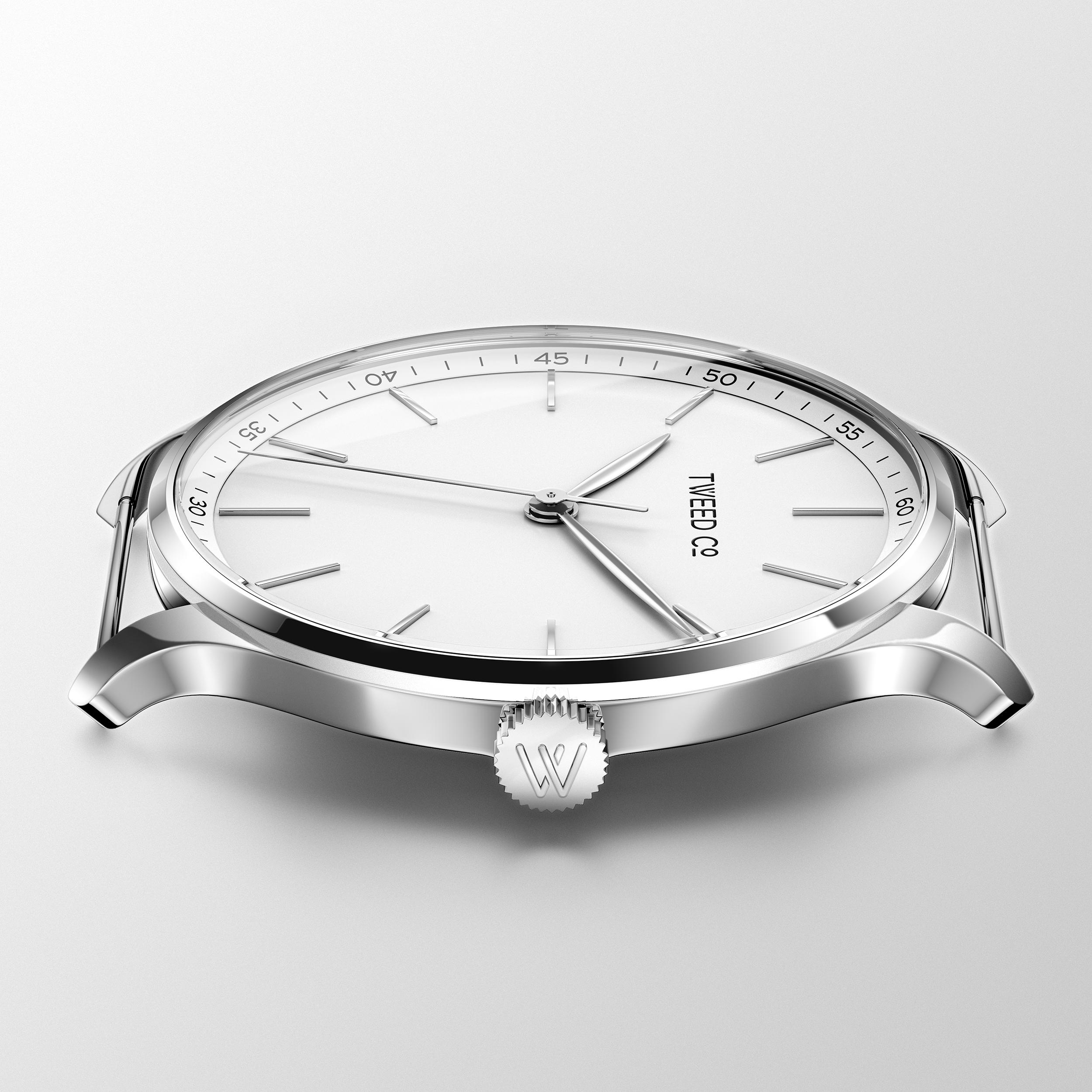 Profil de la montre Louis acier 40mm avec détails du boîtier et de son magnifique cadran